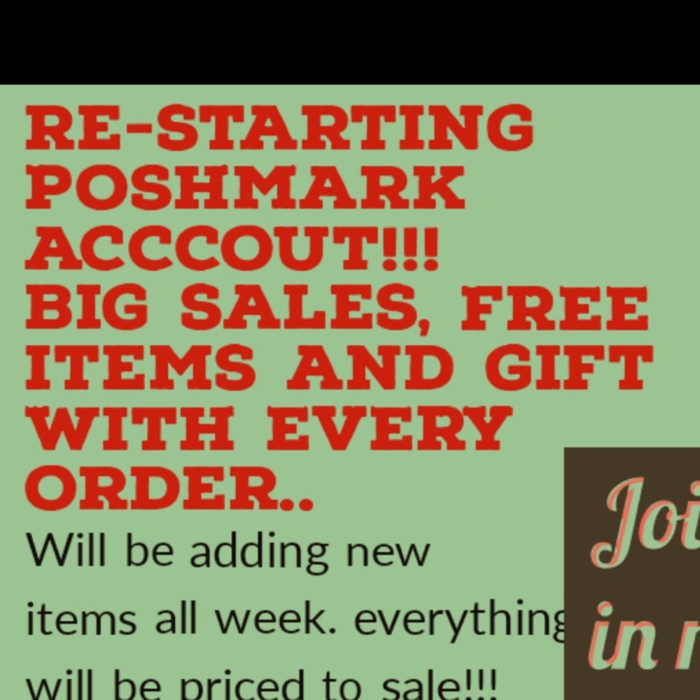 All new items, to many items to list, sizes vary